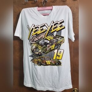 YEE YEE Racing White Graphic T-Shirt